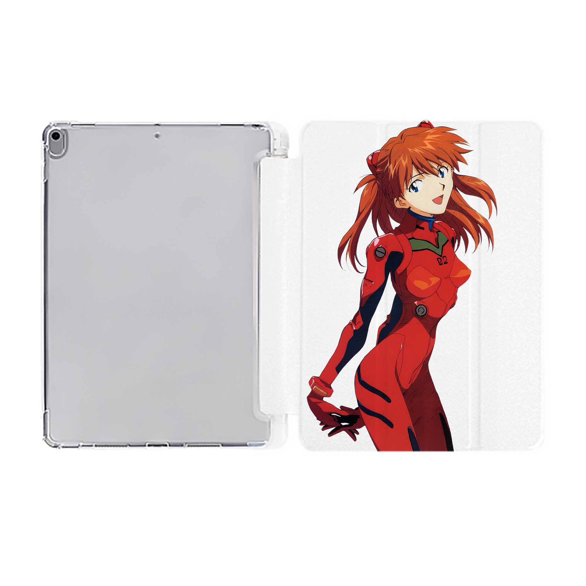 （画像用） EVA 新世紀エヴァンゲリオン IPad ケース ペン収納付き 三つ折りスタンド PUレザー×シリコン 対応機種9.5/10.5/10.9インチ